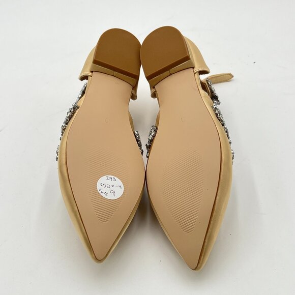 XYD Gold Pointed Toe D'Orsay Wedding Sandal Sparkly Rhinestones Ankle Strap Shoe - Picture 6 of 6